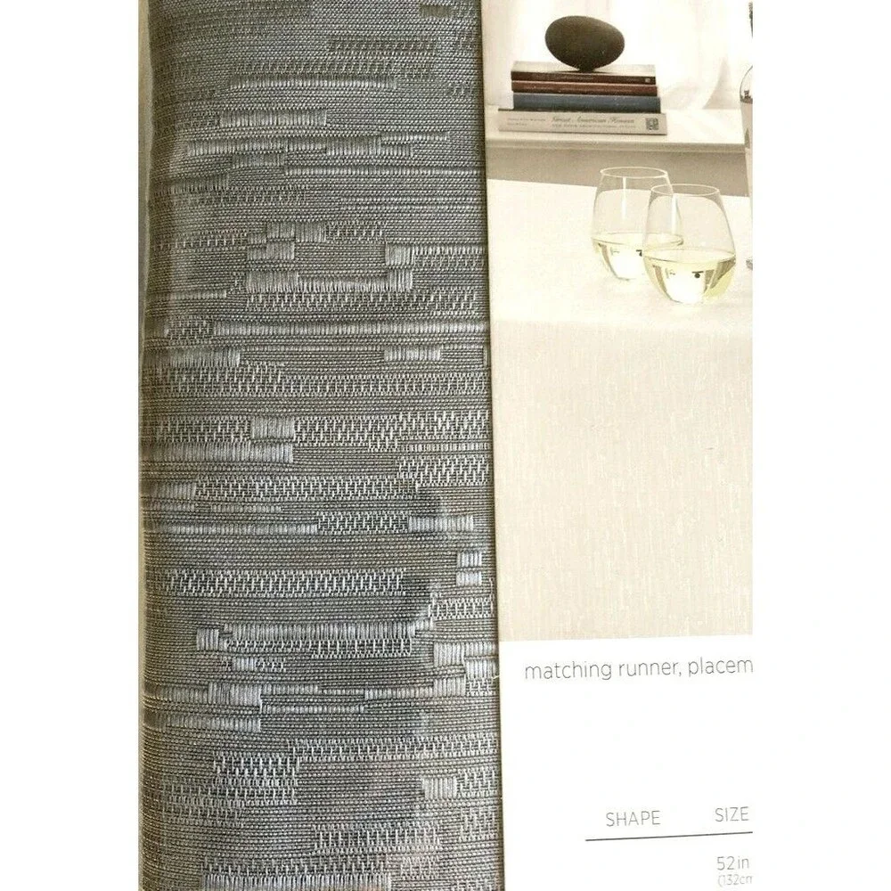 Continental Collection Tablecloth Fabric Gray Polyester Easy Care 60x84